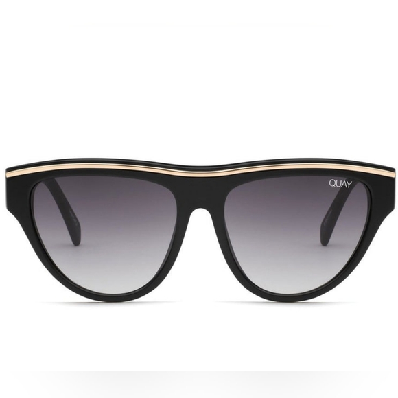QUAY AUSTRALIA Flight Risk Sunglasses Black/Smoke Sunnies - Picture 2 of 7